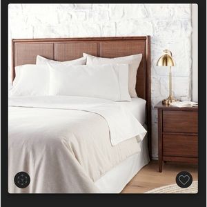 Hearth & Hand with Magnolia microstripe cotton sheet set in pebble